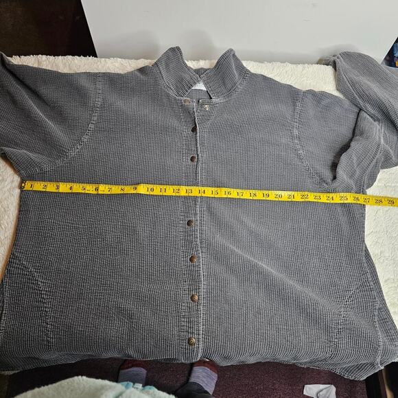 EzzE Wear Collection 2XL Vintage gray Rippled Shirts. Snap Buttondown. Grunge - Picture 4 of 14
